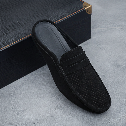 Black Suede Mule – Front 3/4