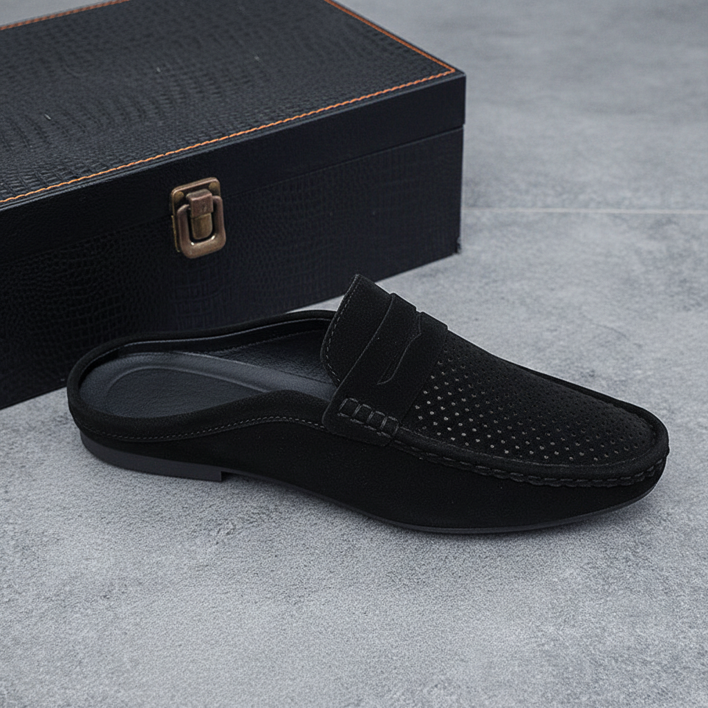 Black Suede Mule – Side