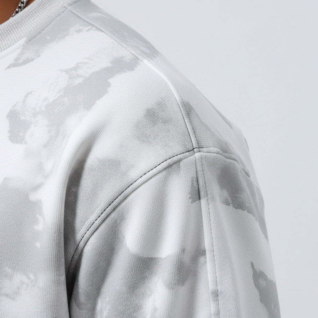 Black sweatshirt stitching close-up