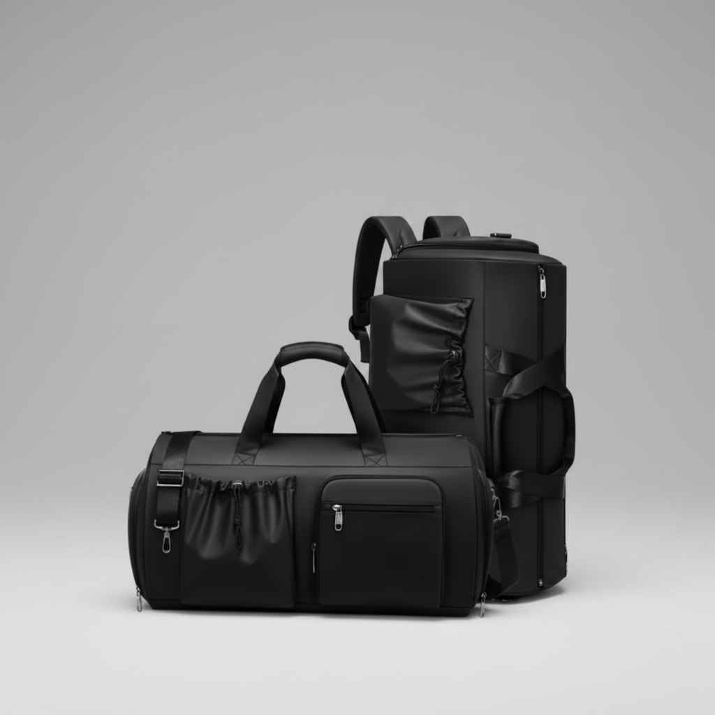 Duffel + Backpack - Gray Background