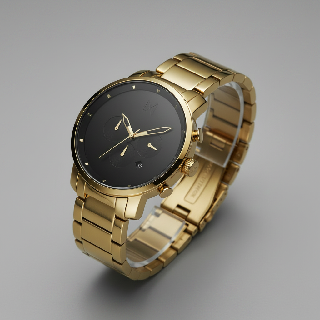 Eclipse Chronograph Watch - Gold Angle Clean