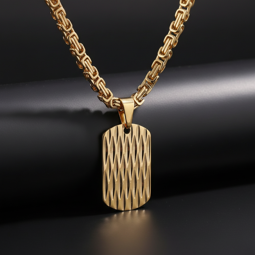 Gold Ripple Pendant - Dark Background