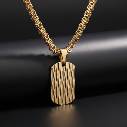 Gold Ripple Pendant - Dark Background