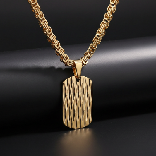 Gold Ripple Pendant - Dark Background